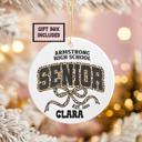  Retro Leopard Print Coquette Personalized 2026 Graduation Ornament | Customize with Senior's Name and School
