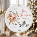  Big Brother Ornament Personalized with Big Brother  and Little Sister or Brothers Names | Custom New Sibling Gift |  Christmas Keepsake