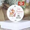  Big Sister Ornament Personalized with Big Sister and Little Sister or Brothers Names | Custom New Sibling Gift | Family Christmas Keepsake