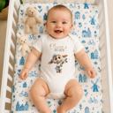 3-6M Lamb Holding Easter Cross First Easter Personalized Onesie for Baby - Short Sleeve 100% Cotton Bodysuit