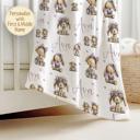  Personalized Bunny Blanket with Bunnies Dressed in Purple | Custom Easter Blanket | Baby Girl Gift