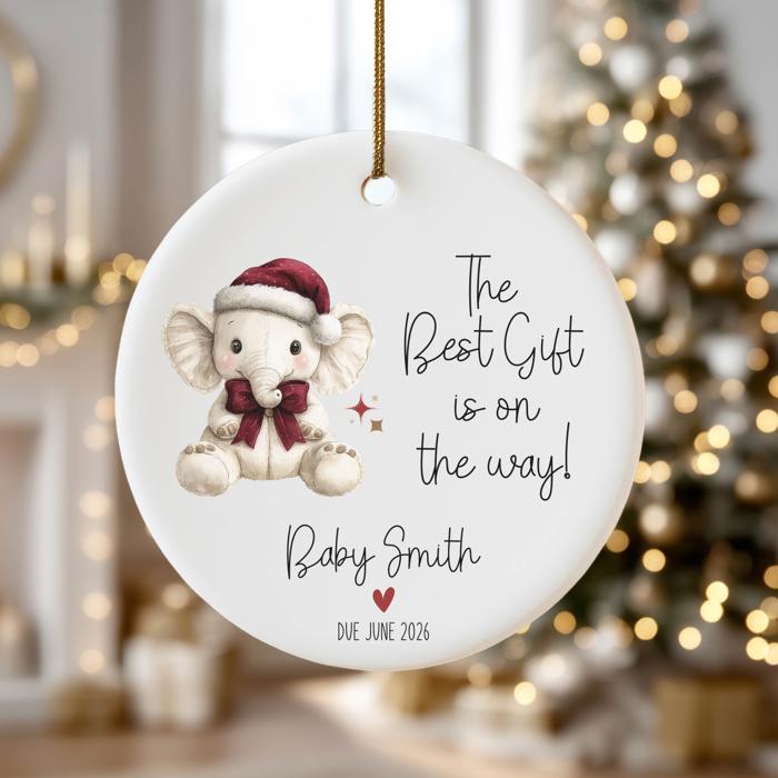 Expecting Parents Personalized Christmas Ornament | Custom Pregnancy Announcement Ornament 