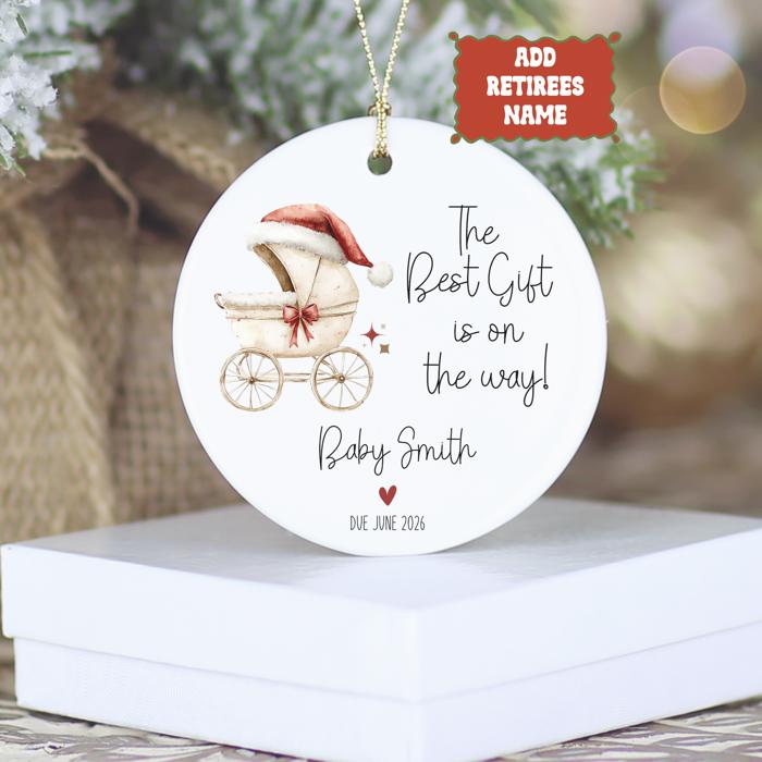 Expecting Parents Personalized Christmas Ornament | Custom Pregnancy Announcement Ornament 