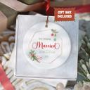  First Christmas Married Personalized Ornament 2025 | Custom Wedding Gift with Couples Names | Gift Box Included