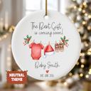  New Baby on the Way Personalized Christmas Ornament | Custom Pregnancy Announcement Ornament 