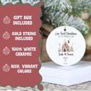 Red Holidays Personalized First Christmas New Home Ornament: Custom Address, Family and Pet Names, Red House Design; New Homeowner Housewarming Gift
