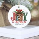  Manger Scene Joy to the World Christmas Ornament Matthew 1:21 | Christian Scripture Ornament