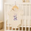 6-9M Bunny Holding Easter Cross First Easter Personalized Onesie for Baby Girl | Short Sleeve 100% Cotton Bodysuit
