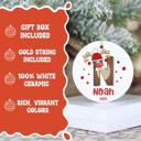  Personalized Rudolph Initial and Name Christmas Ornament; Custom Kid's Initial in Rudolph Shape; Ornament for Boy or Girl; Gift Box Included