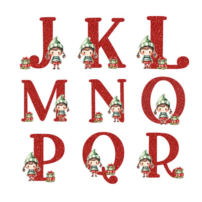 Personalized Girl Elf Child's Initial and Name Christmas Ornament | Gift Box Included