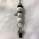  Black Gingham Snowman Lanyard