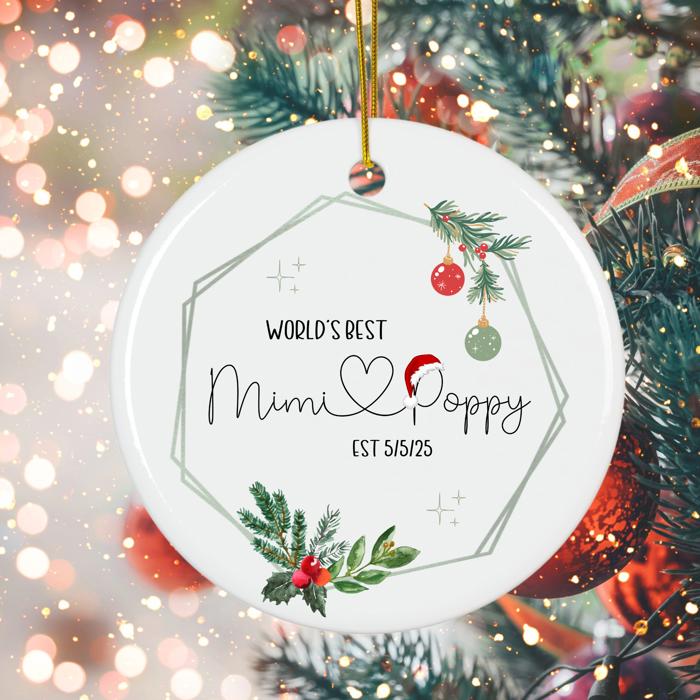 Personalized World's Best Grandma, Grandpa, Aunt, Uncle, Daughter in law, Mother-in-Law, or other special role; Includes established date