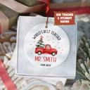  World’s Best Teacher Personalized Christmas Ornament | Custom Teacher Gift with Teacher's Name and Signed by Student| 4 Design Options