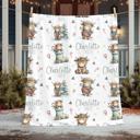  Highland Cow Personalized Christmas Blanket | Custom Kids Holiday Throw 30"x40"