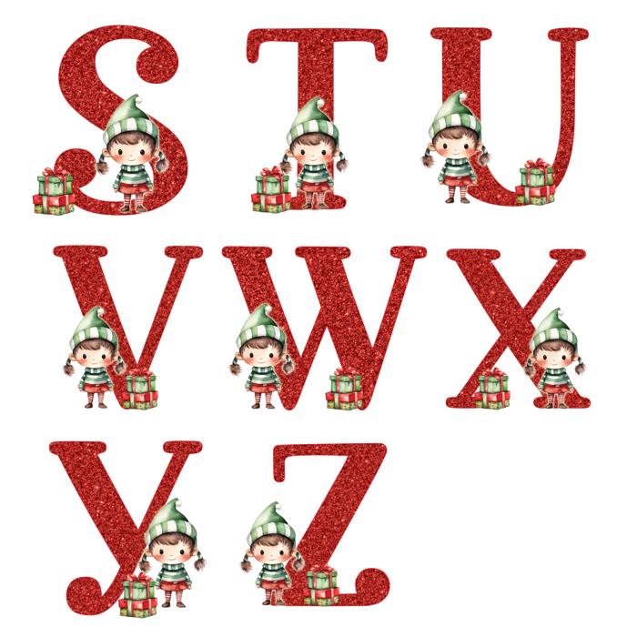 Personalized Girl Elf Child's Initial and Name Christmas Ornament | Gift Box Included