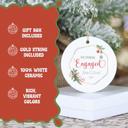  First Christmas Engaged Personalized Ornament 2025 – Custom Couple Names with Heart, Engagement Gift, Keepsake Holiday Decoration