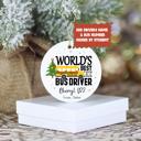  World’s Best Bus Driver Personalized Christmas Ornament | Custom Holiday Gift with for Bus Driver with Name & Bus Number | Signed by Student