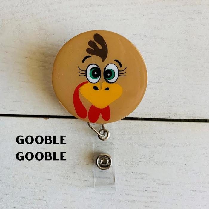 Fall Badge Reels; Pilgrim, Pumpkin & Sunflower, Jack-O-Lantern, Mummy, Boo!, Crazy Turkey, Pumpkin Spice, Cat Witch; Halloween Badge Reel