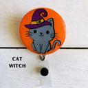 Gray Fall Badge Reels; Pilgrim, Pumpkin & Sunflower, Jack-O-Lantern, Mummy, Boo!, Crazy Turkey, Pumpkin Spice, Cat Witch; Halloween Badge Reel