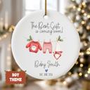  New Baby on the Way Personalized Christmas Ornament | Custom Pregnancy Announcement Ornament 