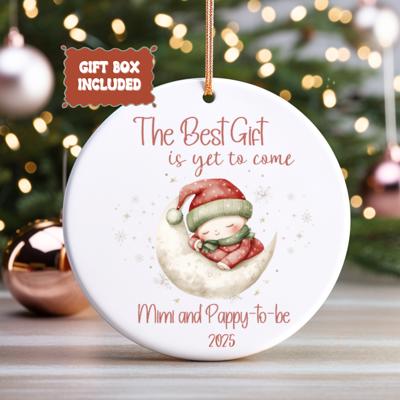 Personalized Grandparents-to-Be Christmas Ornament | Pregnancy Announcement Ornament | Baby Reveal Gift | Twin Options Available