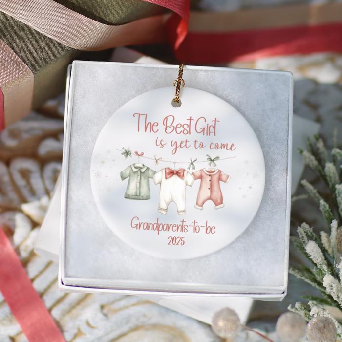 Personalized Grandparents-to-Be Christmas Ornament | Pregnancy Announcement Ornament | Baby Reveal Gift | Twin Options Available