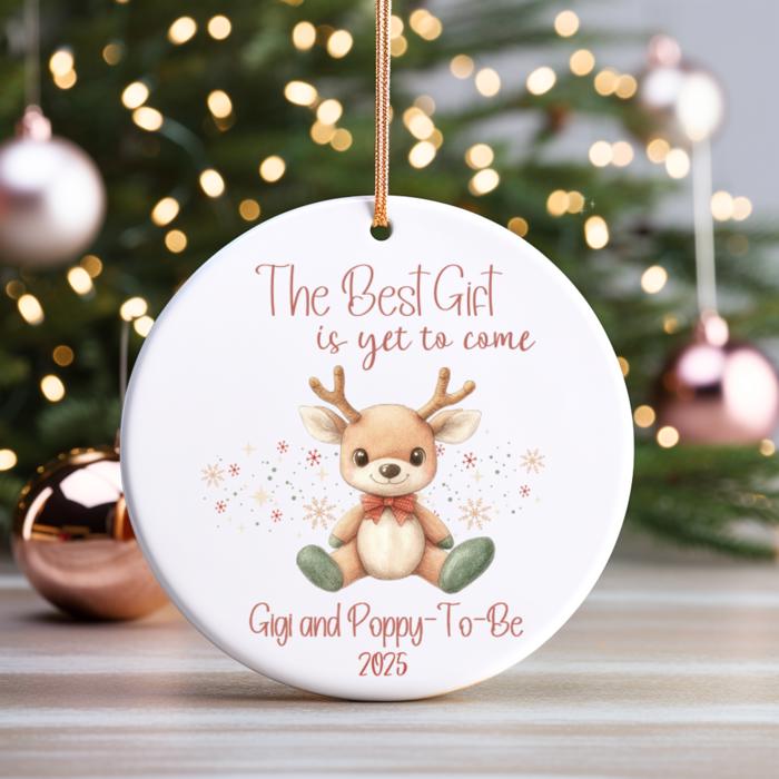 Personalized Grandparents-to-Be Christmas Ornament | Pregnancy Announcement Ornament | Baby Reveal Gift | Twin Options Available