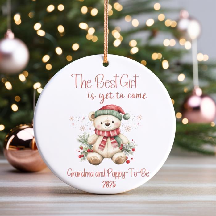 Personalized Grandparents-to-Be Christmas Ornament | Pregnancy Announcement Ornament | Baby Reveal Gift | Twin Options Available