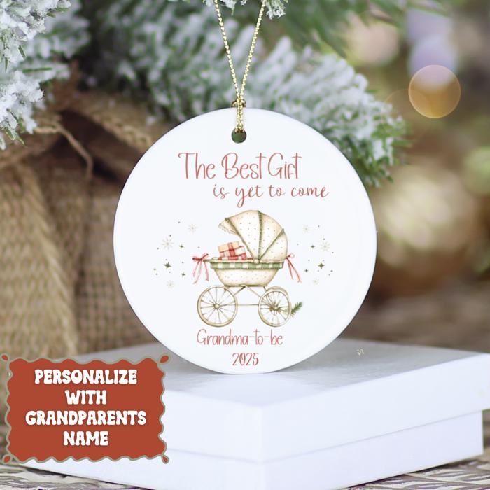 Personalized Grandparents-to-Be Christmas Ornament | Pregnancy Announcement Ornament | Baby Reveal Gift | Twin Options Available