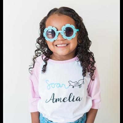 Soar Like Amelia Baseball Tee; Girl Pilot Inspired T-shirt;  Youth Amelia graphic tee