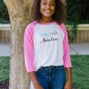  Soar Like Amelia Baseball Tee; Girl Pilot Inspired T-shirt;  Youth Amelia graphic tee