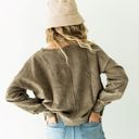 Mocha Small Mia Acid Wash Pullover