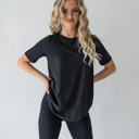 Black XL Zenana Becca  Basic Tee