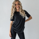 Black XL Zenana Becca  Basic Tee