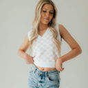 Large Pink Check Mate Sweater Vest