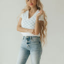 Small Blue Check Mate Sweater Vest