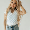 Small Blue Check Mate Sweater Vest