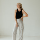  Heather Woven Cargo Trousers