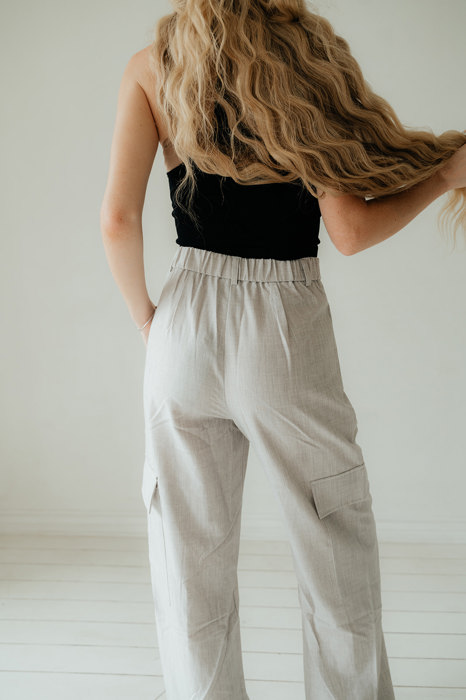 Heather Woven Cargo Trousers