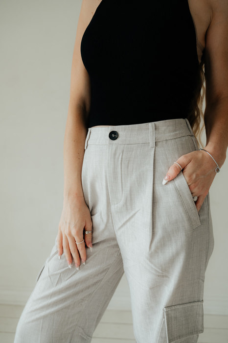 Heather Woven Cargo Trousers