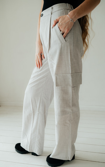Heather Woven Cargo Trousers