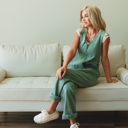 Olive Large Freddie Adjustable Strap Jumpsuit