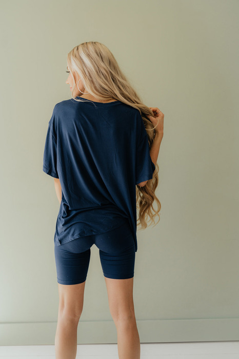 Solid Tee and Biker Short Set