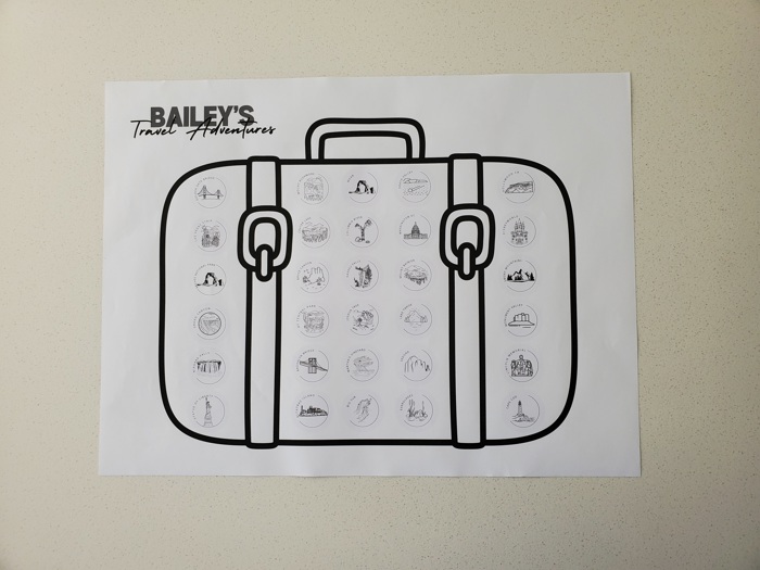 US Travel Poster Bucket List; Traveler Bullet Journal; US Family Travels Wall Decor; Gift of Experience Travel Poster with Stickers