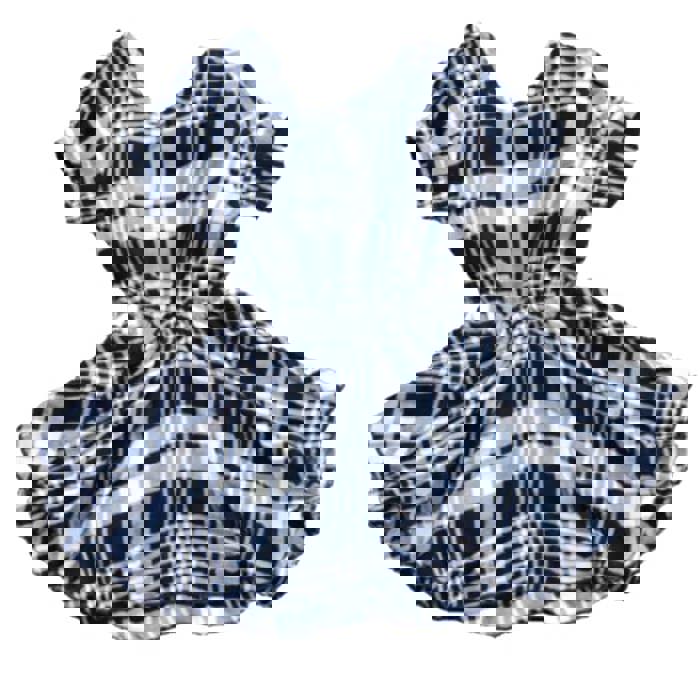 Toddler Girls’ Black and White Plaid Dress – Open Back Twirl Dress