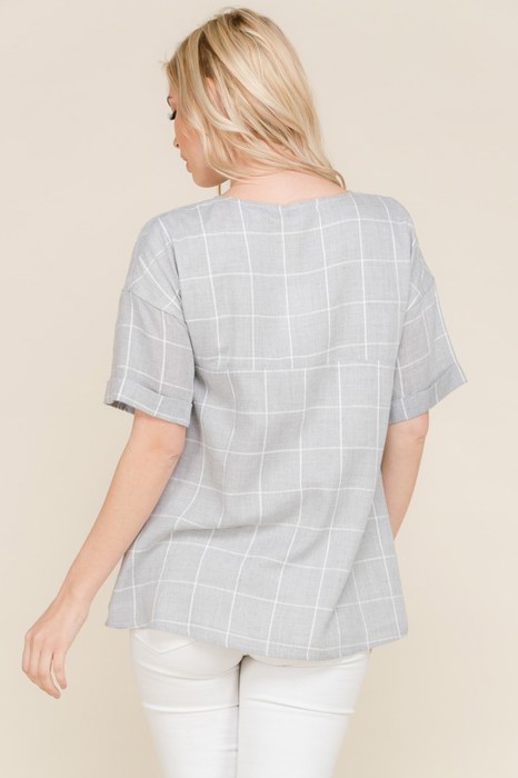 Kate Gray Peplum Top With Button Detail