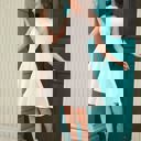  White A-Line Cocktail Dress – Sleeveless Lace Halter Fit & Flare Party Dress