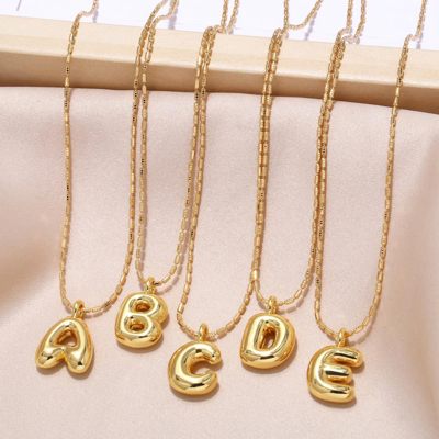 DaniEmCo Trendy Waterdrop Necklace | Personalized Initial Letter | Gold Finish