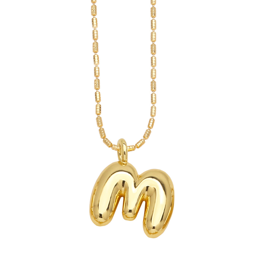 DaniEmCo Trendy Waterdrop Necklace | Personalized Initial Letter | Gold Finish