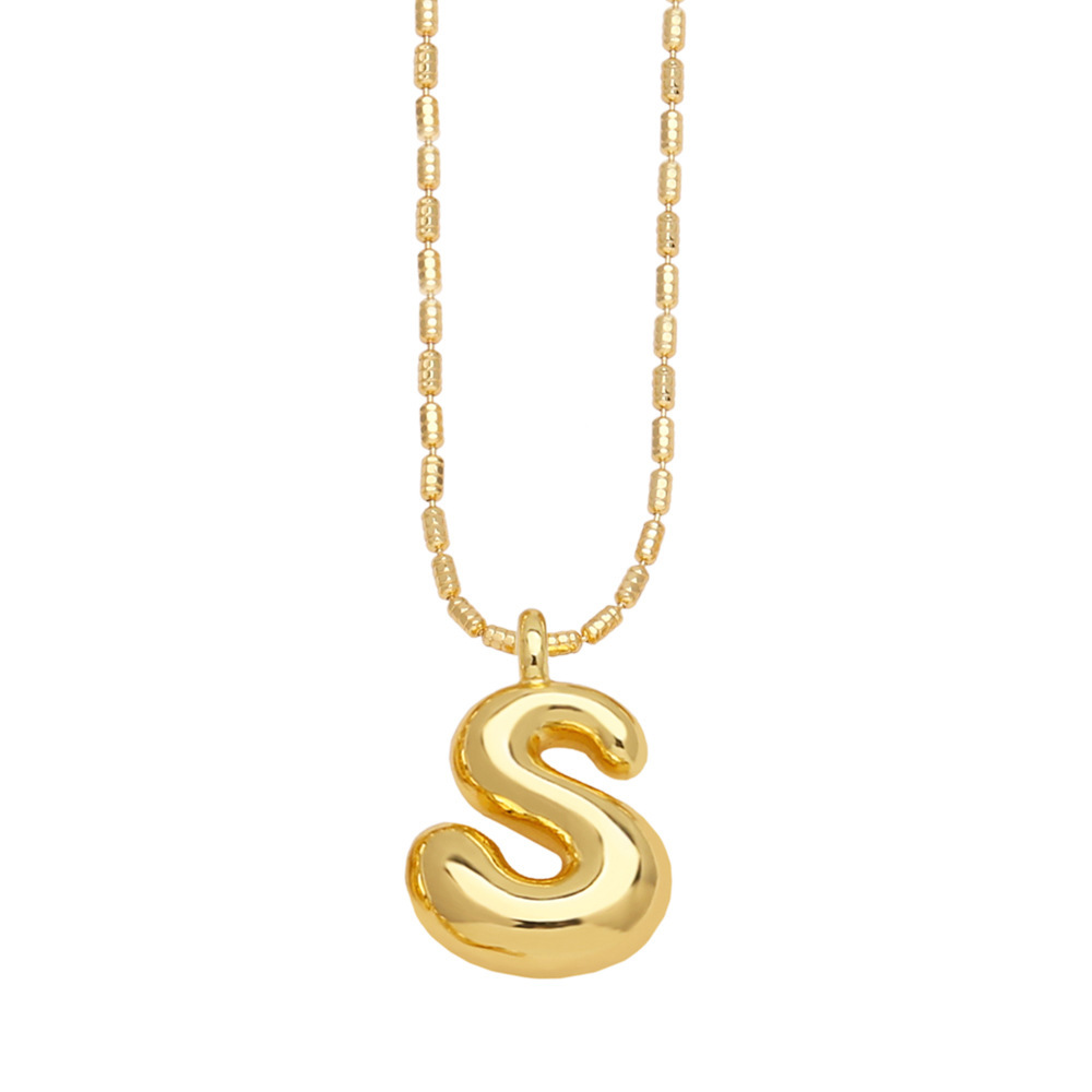 DaniEmCo Trendy Waterdrop Necklace | Personalized Initial Letter | Gold Finish